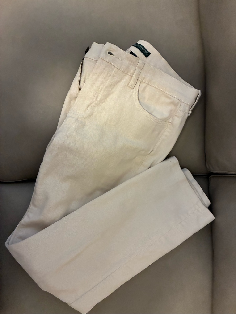 Ralph Lauren Cream Slim Straight Jeans